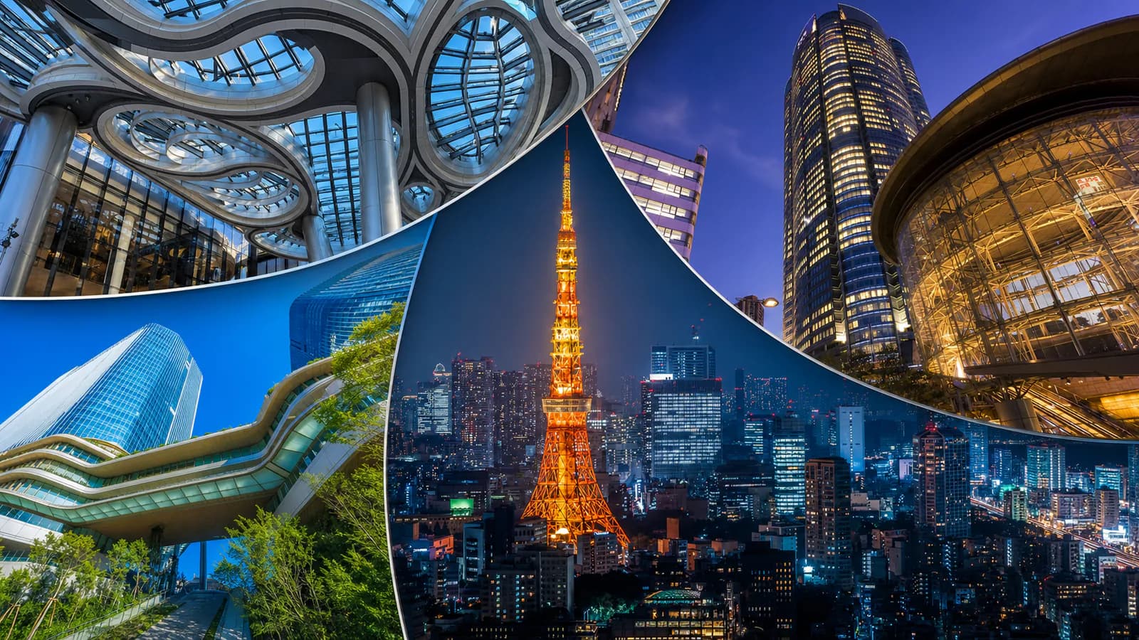 Collage del Tokio contemporáneo: Azabudai, Roppongi y Takanawa