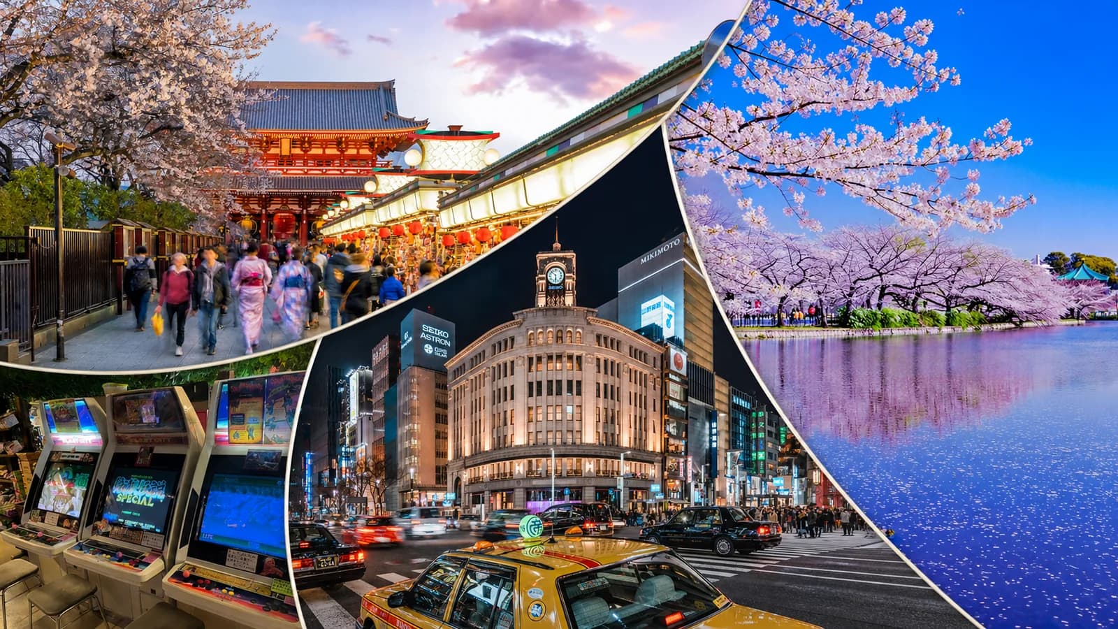 Collage del día 1: Asakusa, el Skytree, el parque de Ueno y Akihabara